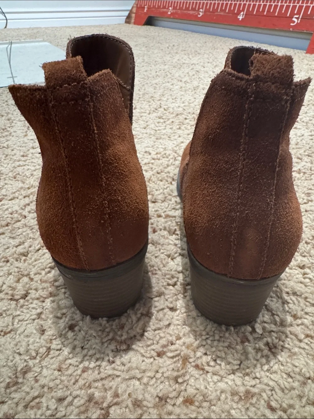 Sonoma Brown Suede Cutout Ankle Booties